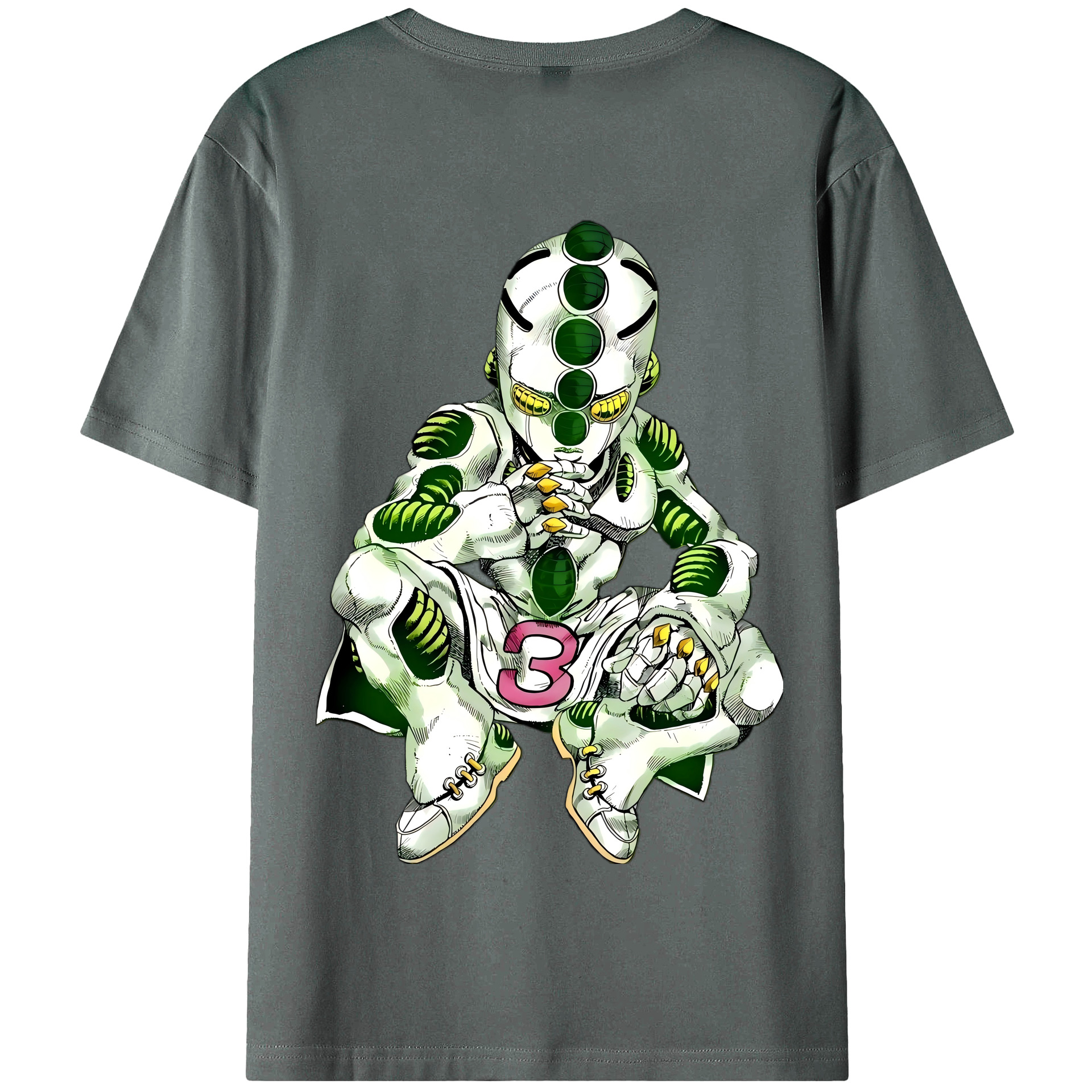 （画像用） ジョジョの奇妙な冒険 広瀨康一 JoJo's Bizarre Adventure Hirose Koichi 綿100％半袖Tシャツ（背面プリント）
